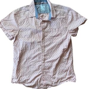Steel and Jelly Button Down Shirt Short Sleeves Cotton Mens Size Large